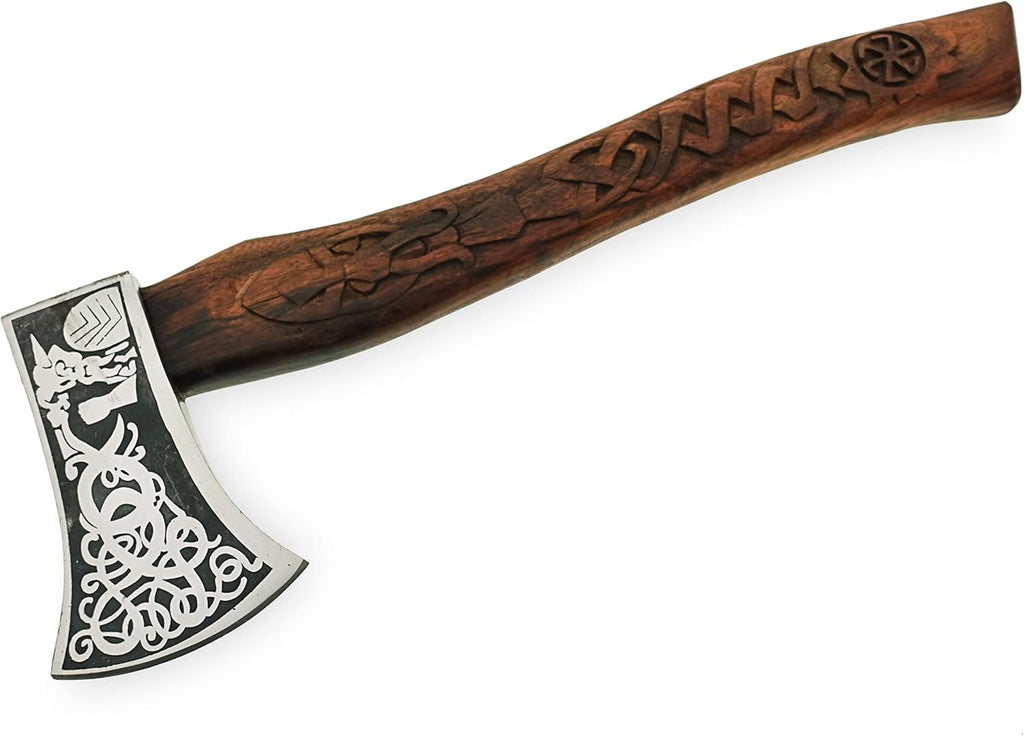16 Inches Carbon Steel Axe with Rose Wood Handle J20070