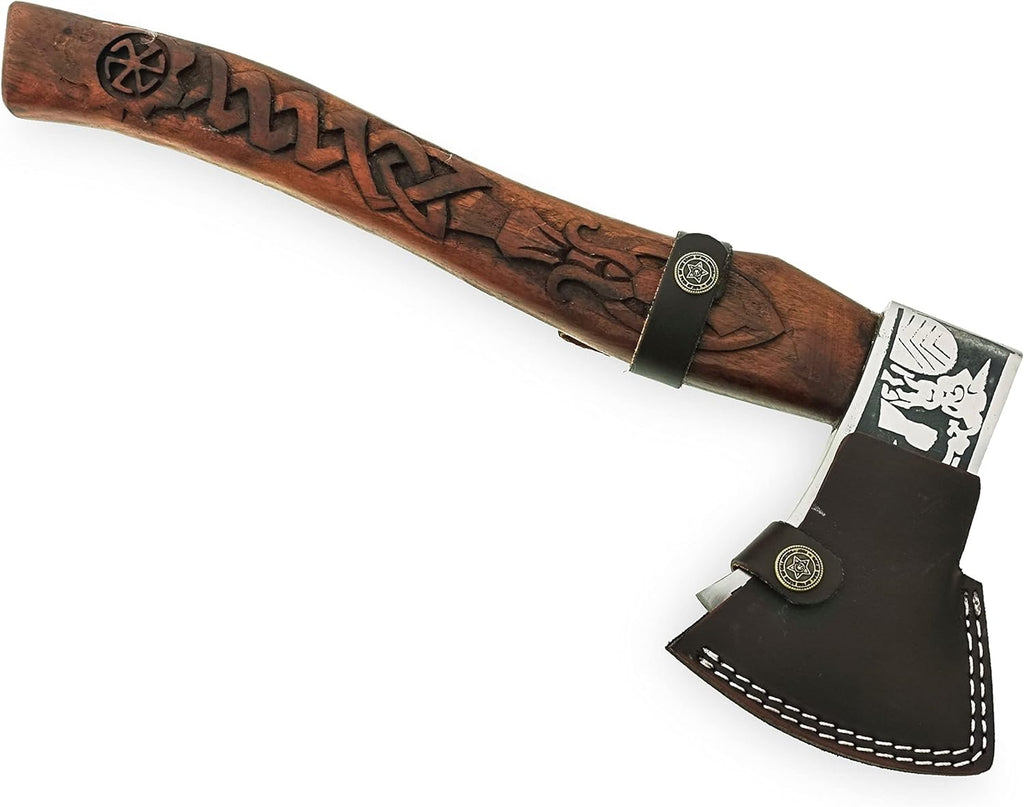 16 Inches Carbon Steel Axe with Rose Wood Handle J20070