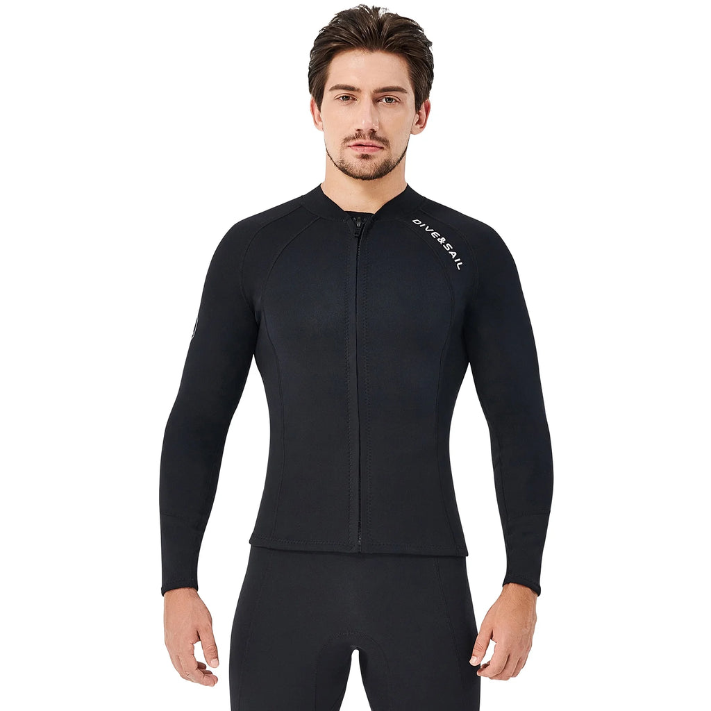 2mm Neoprene Front Zipper Wetsuits Jacket Long Sleeves M2087