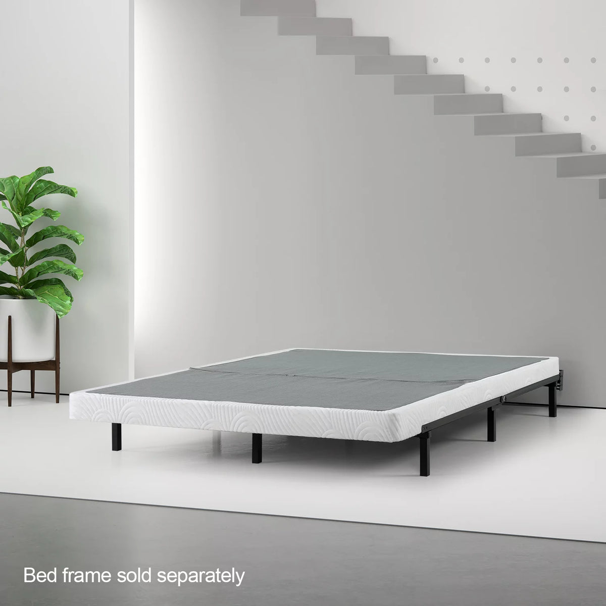 White 4" Queen Metal Mattress Foundation L2507