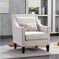 Beige 100% Linen Armchair J9526