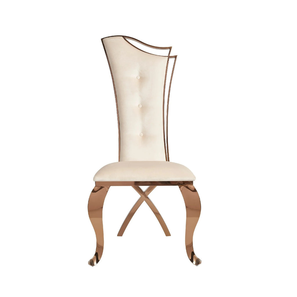 Beige Velour Set of 2 Dining Chair M616439