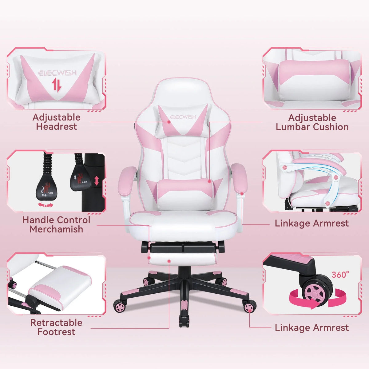 Pink Gaming Chair N1729