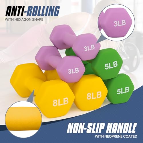 Anti-Slip Neoprene Coated Hexagon Dumbbell Set X89502