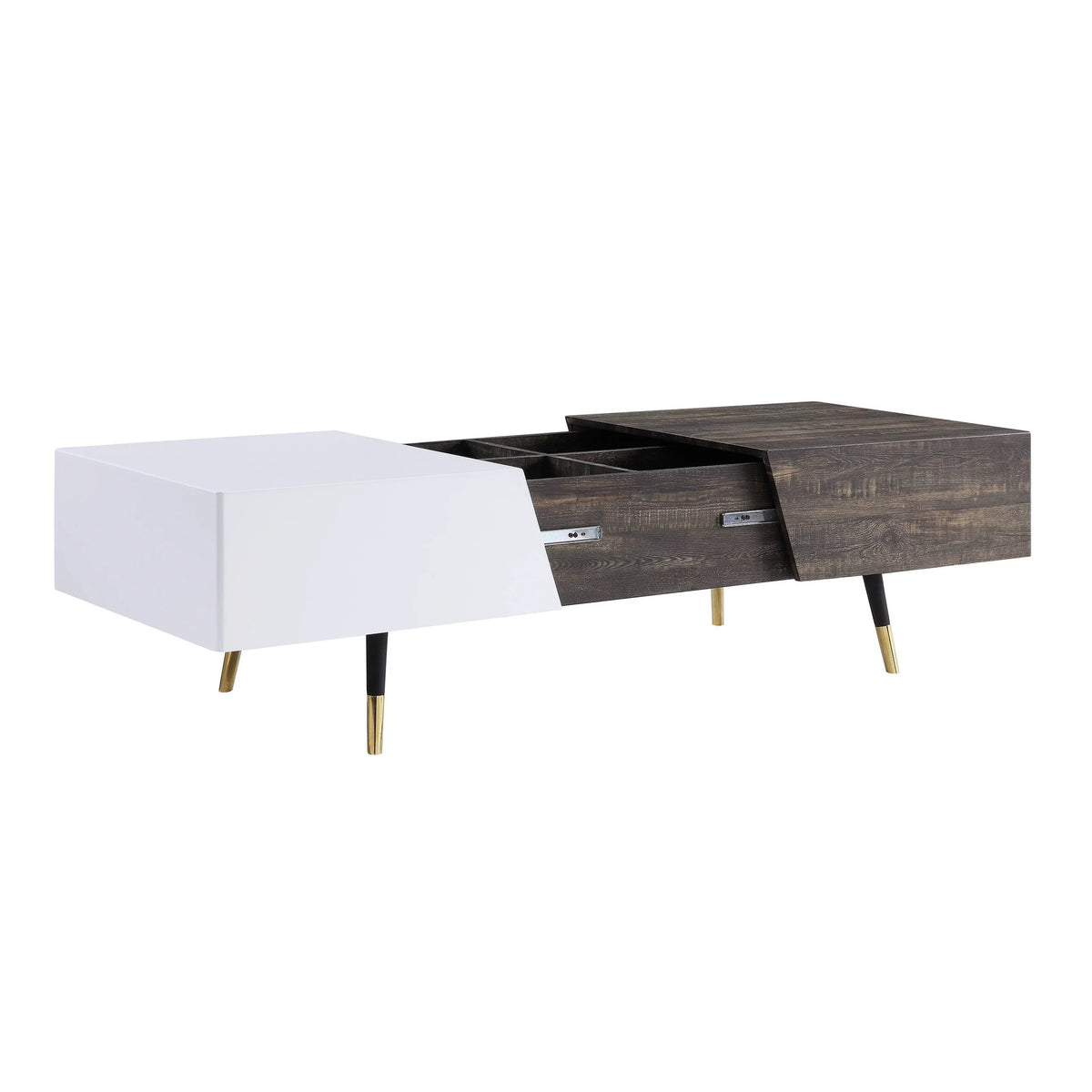 White High Gloss Rustic Oak Coffee Table Q720340