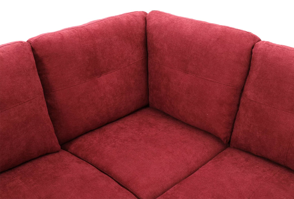 Wine Red L Shaped Sectional Sofa R3390