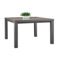 Square Meeting Table 48"W x 48"D Weathered Oak Top Charcoal Painted Steel Base J944