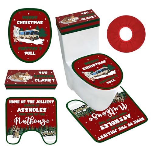 Set of 4 Toilet Seat Cover Sets with Toilet Lid Cover Toilet Seat Cover Rug Tank Cover I594565