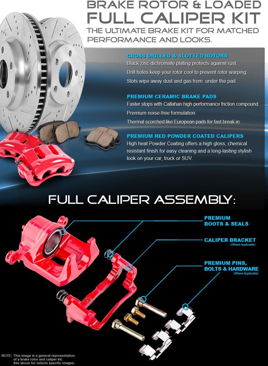 286.7 mm 5 Lug Brake Disc Rotors + Ceramic Brake Pads + Clips M46412