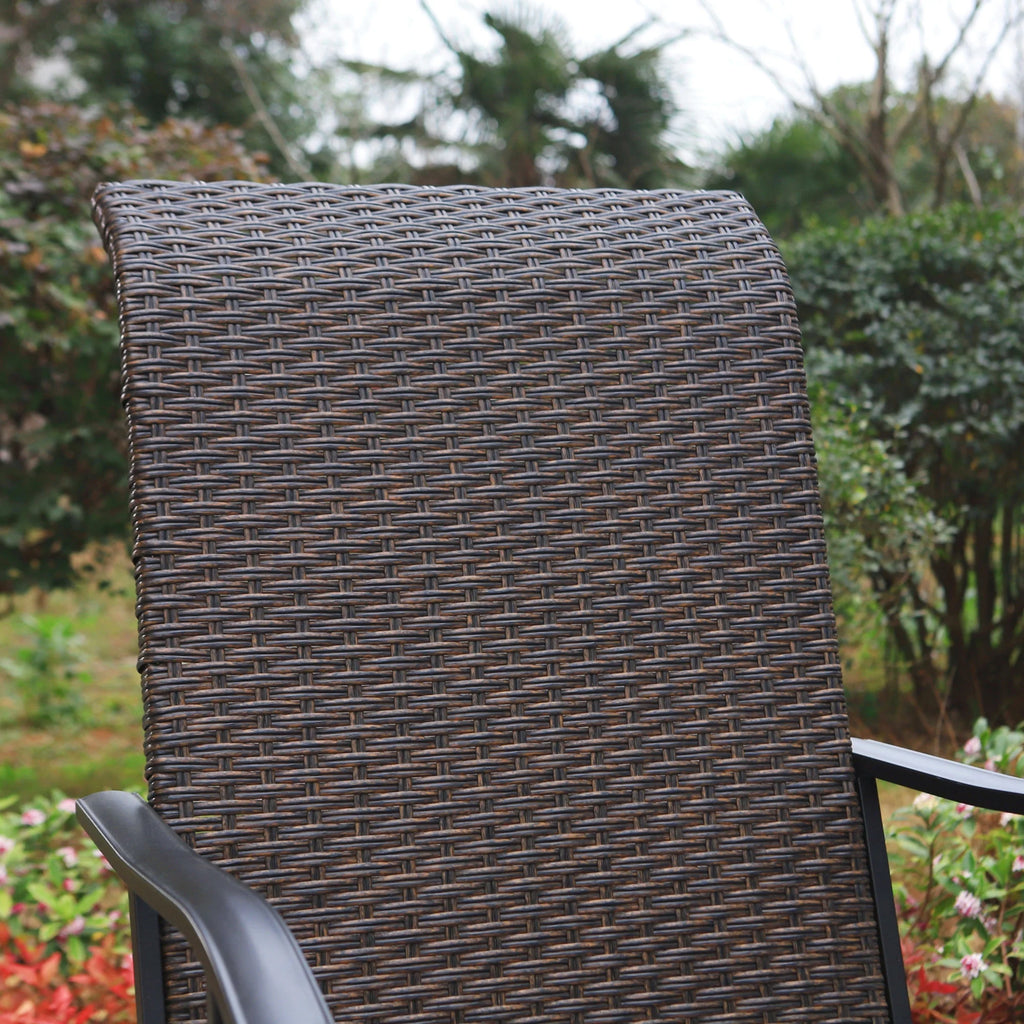 Brown Wicker Swivel Patio Dining Chairs F3193