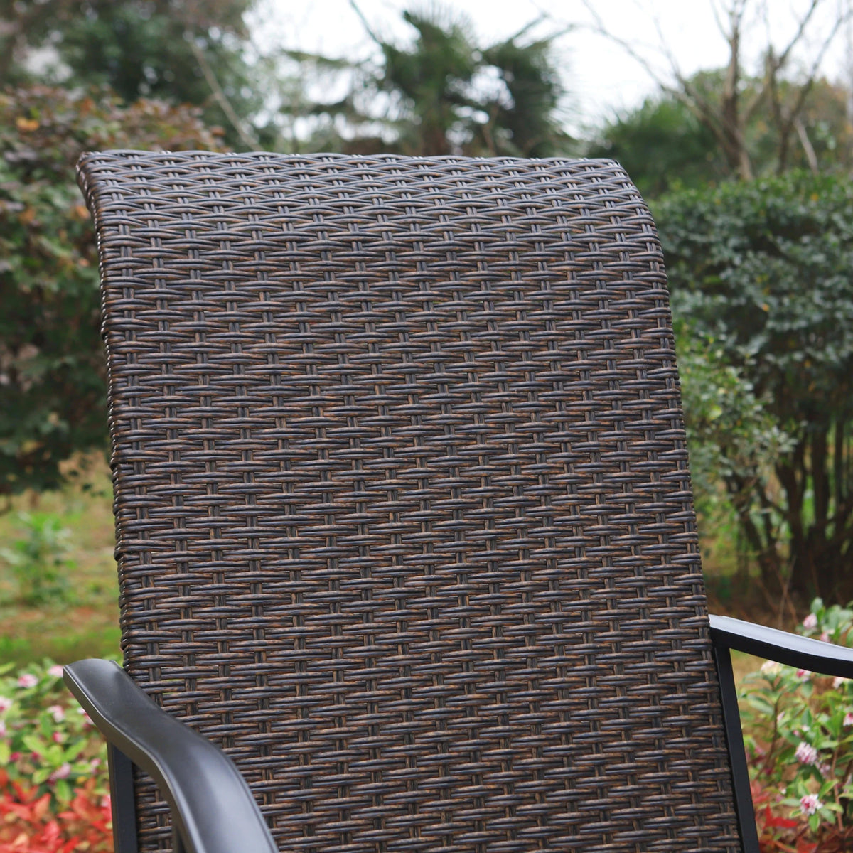 Brown Wicker Swivel Patio Dining Chairs F3193
