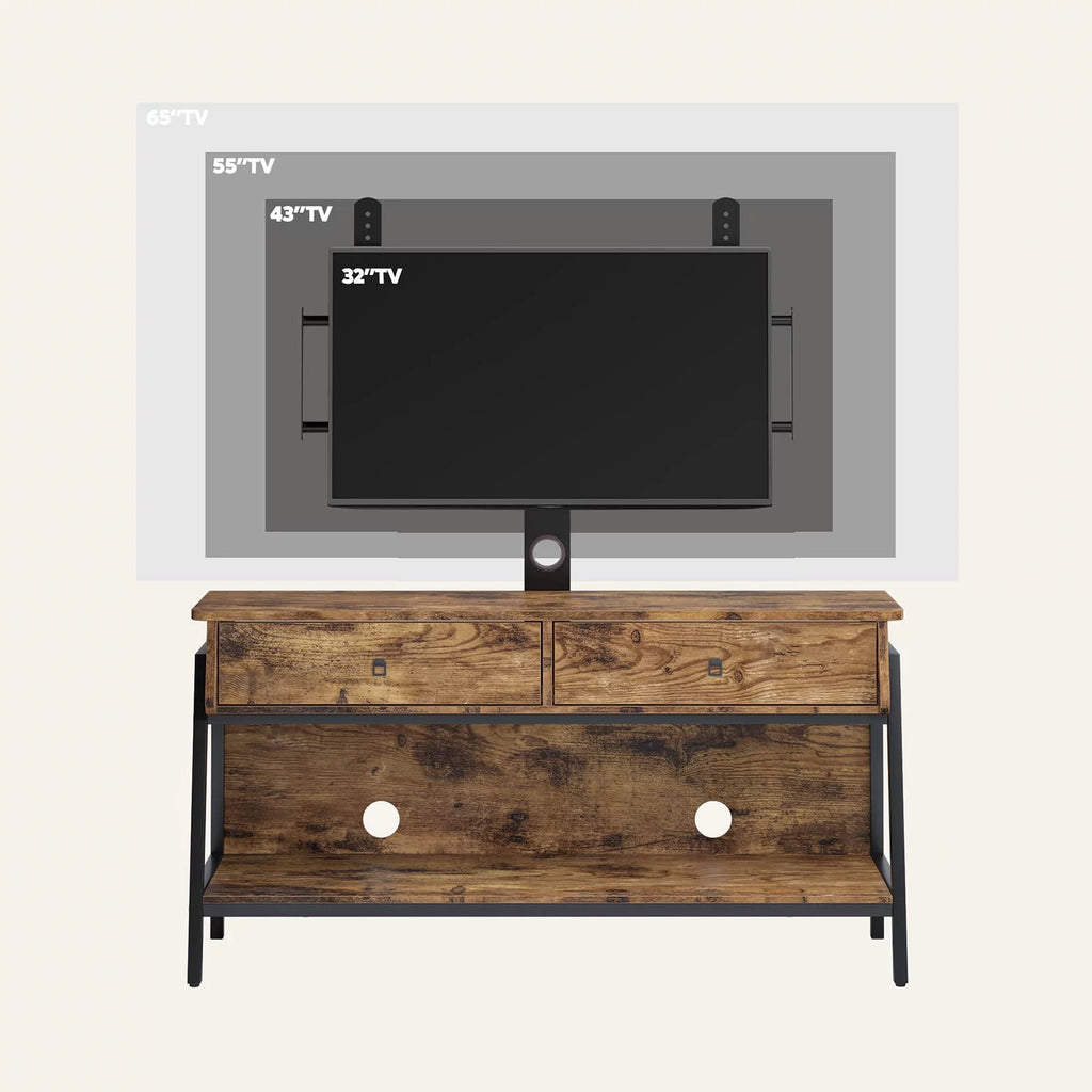 TV Stand with Adjustable Wall Mount, Grey Wash Finish K70200