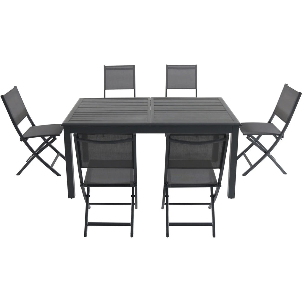 7-Piece Expandable Dining Set with 6 Folding Sling Chairs K826