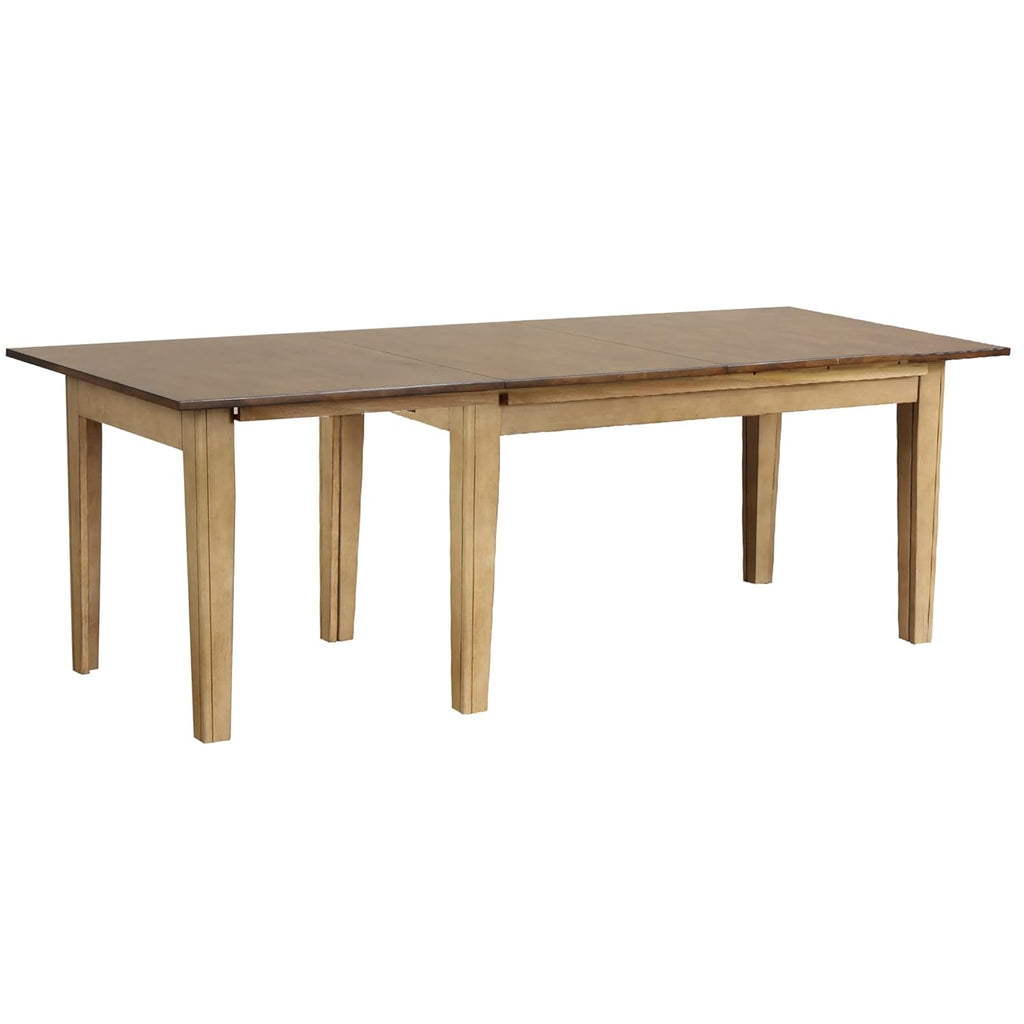 Distressed two tone light creamy wheat with warm pecan finish top Dining Table N606