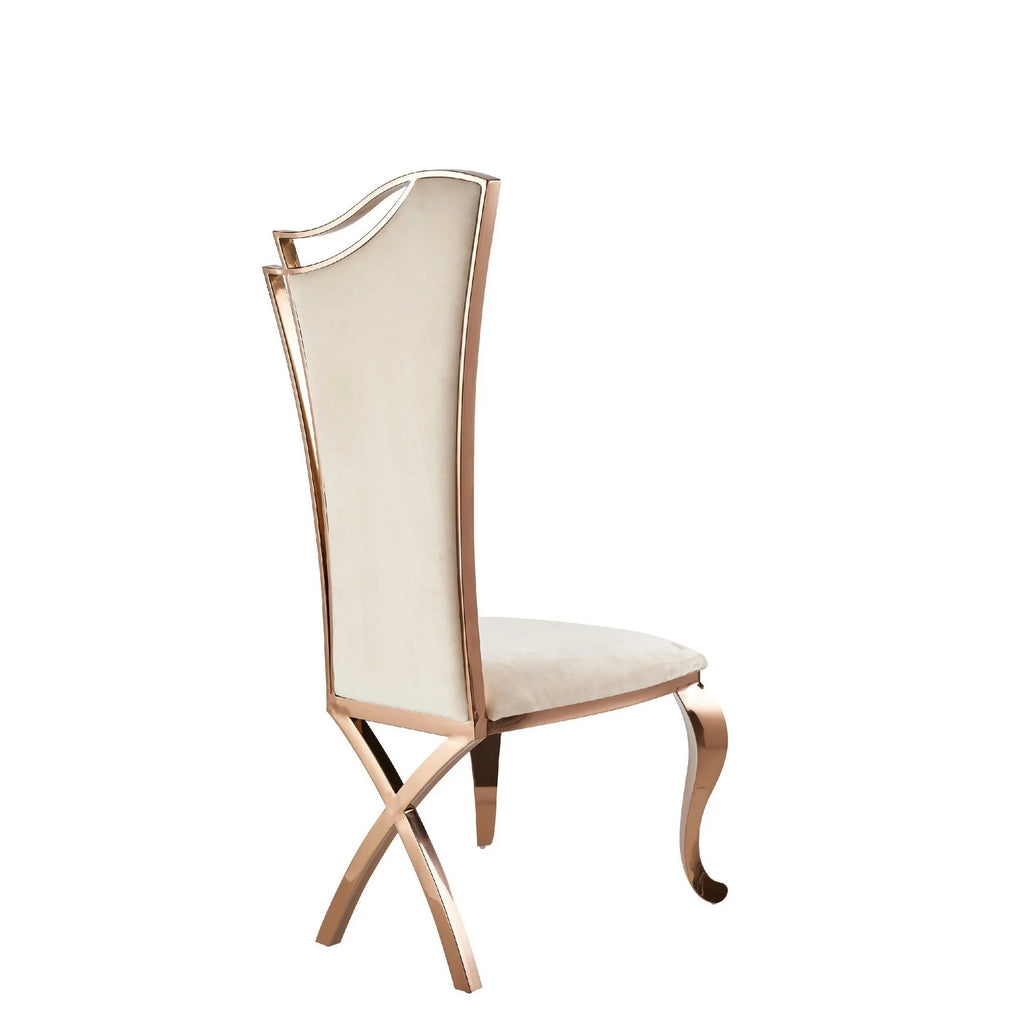 Beige Velour Set of 2 Dining Chair M616439