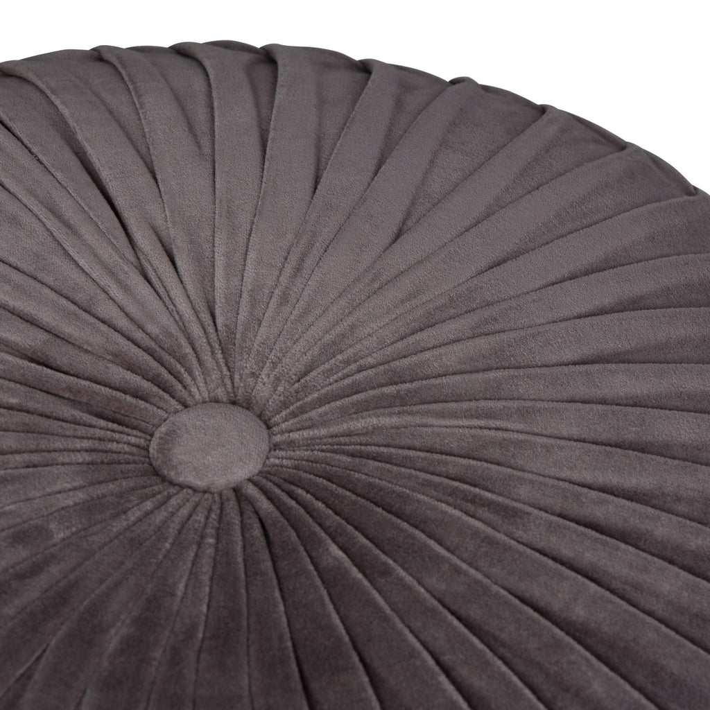 Velvet Round Pouf in Grey Z459108