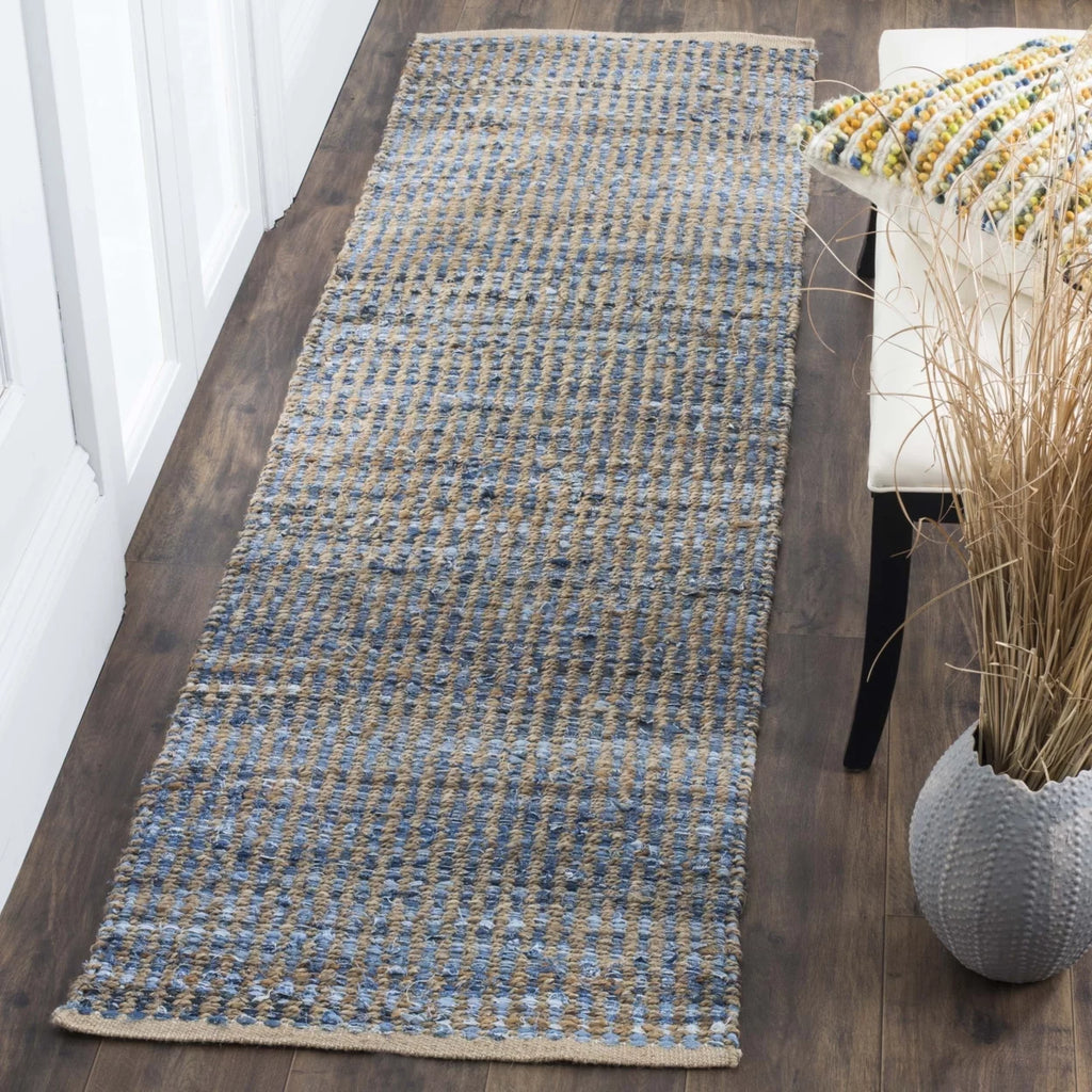 Handwoven Natural Blue Rug Z740607
