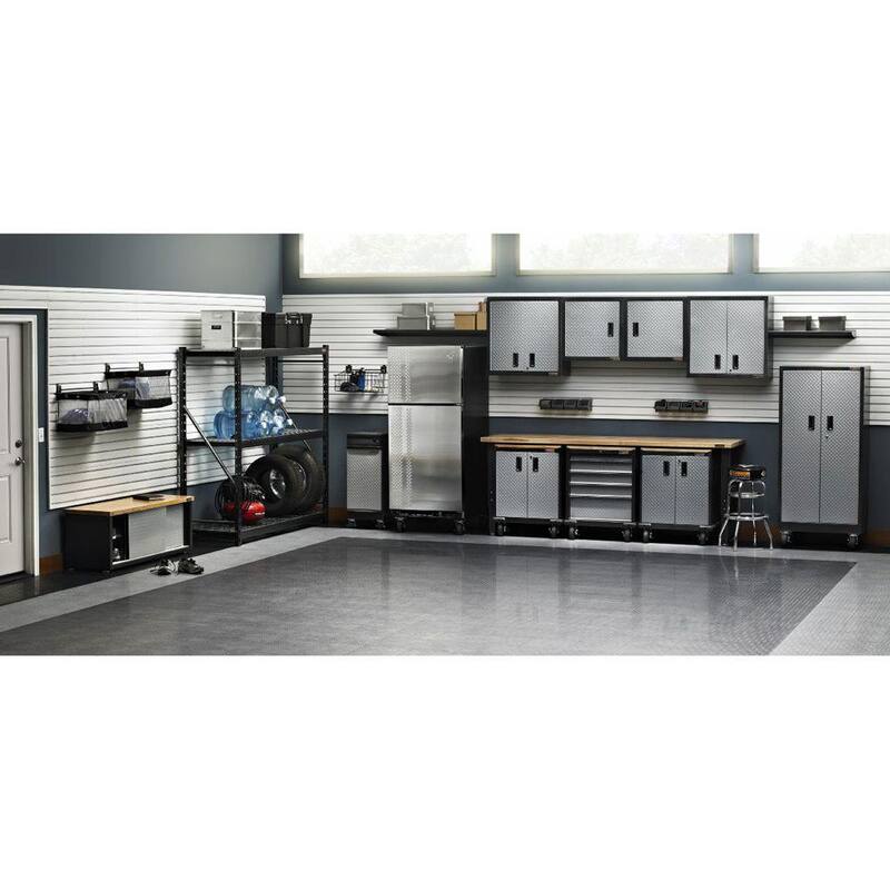 Steel 2-Shelf Wall Mounted Garage Cabinet O175065