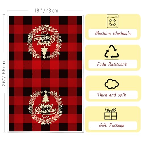 4PCS Buffalo Plaid Thickened Tea Towel 18x26 M90929