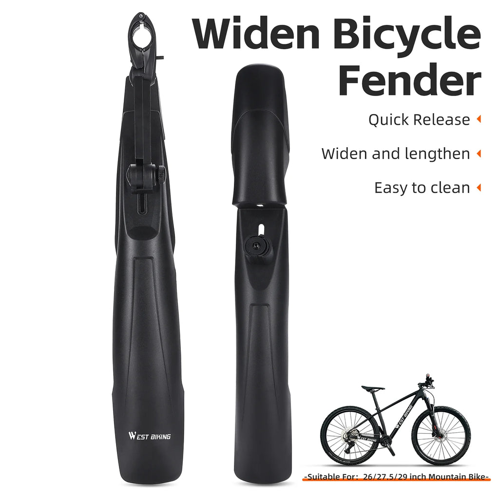 Adjustable Universal Bike Mudguards for 26-29in Bicycles, Front and Rear R824007