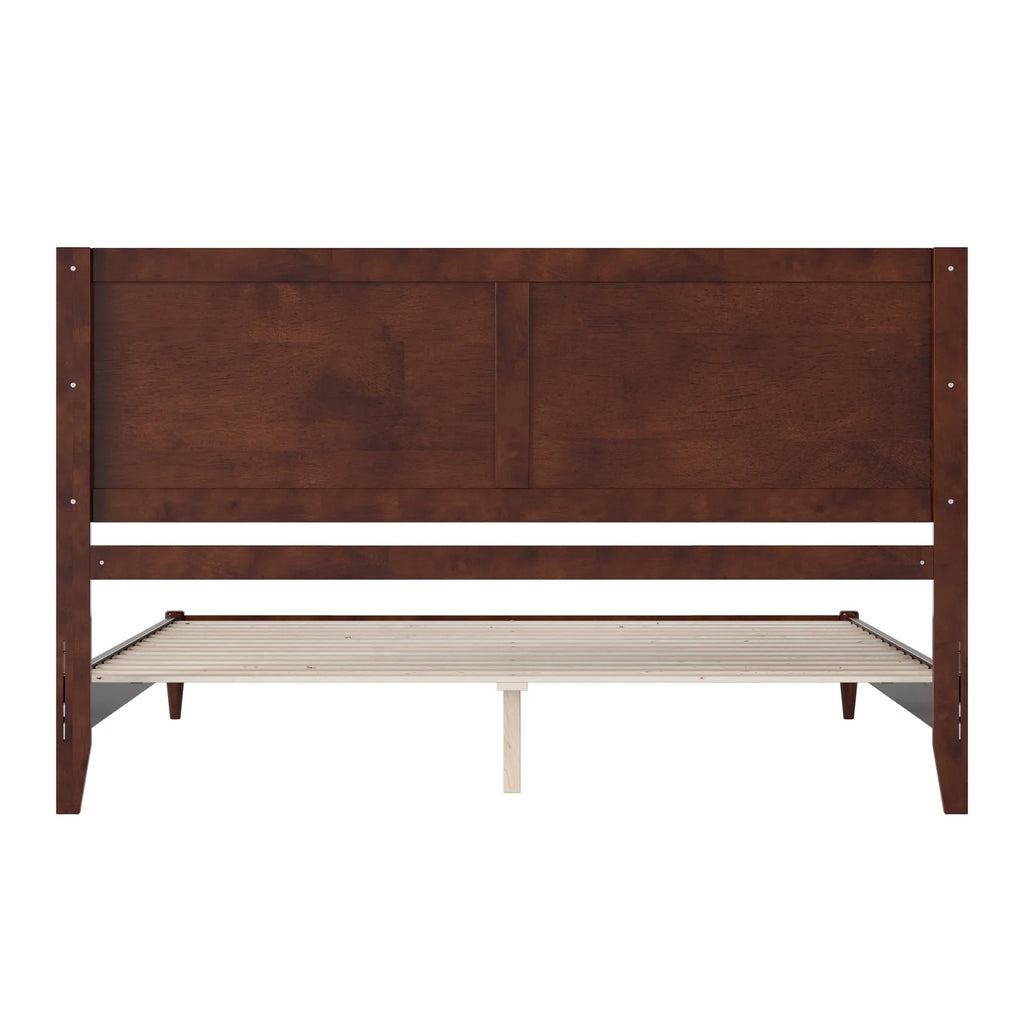 King Solid Wood Low Profile Platform Bed, Walnut A185