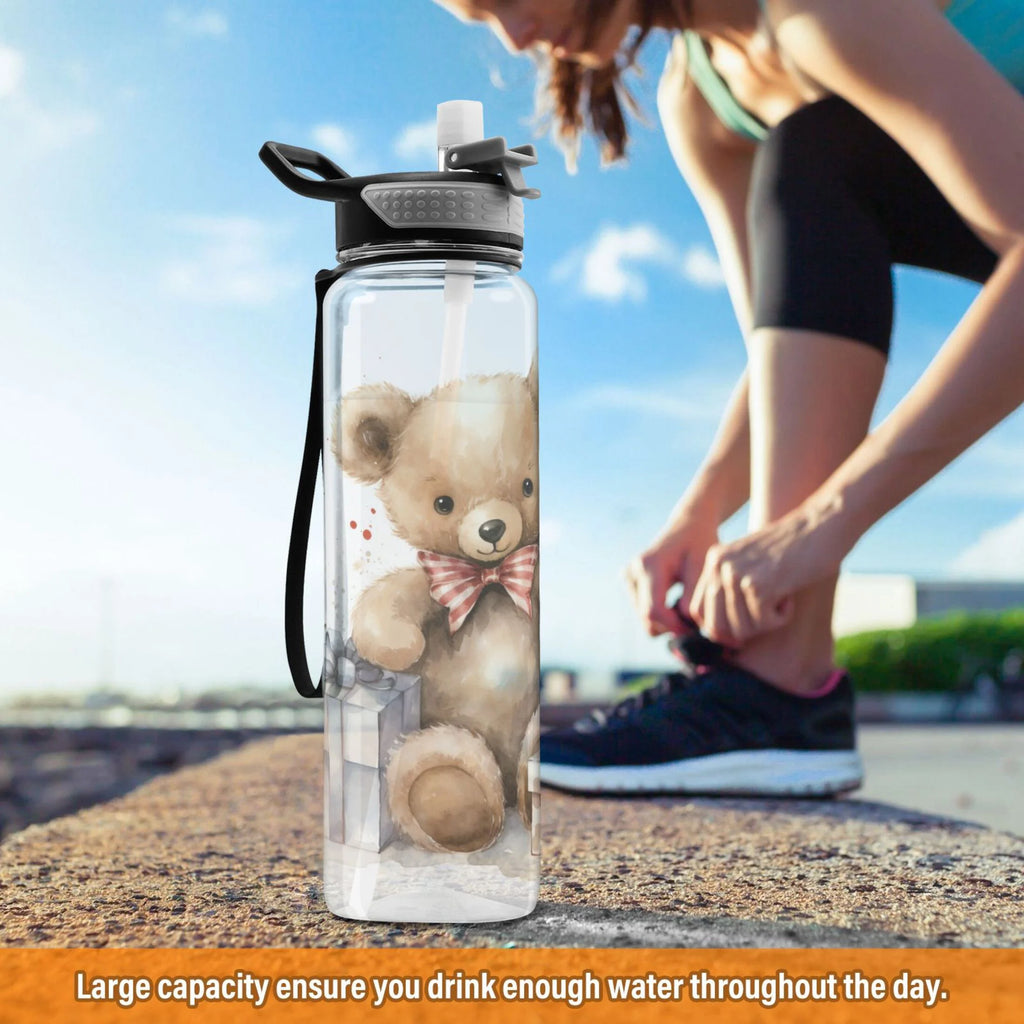 Clear 32oz Tritan Water Bottle with Straw L9313