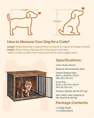 38 Inches Dog Crate Furniture with Removable Tray Z517421