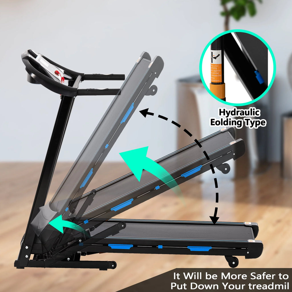 3.5HP Foldable Electric Treadmill with Incline G60931