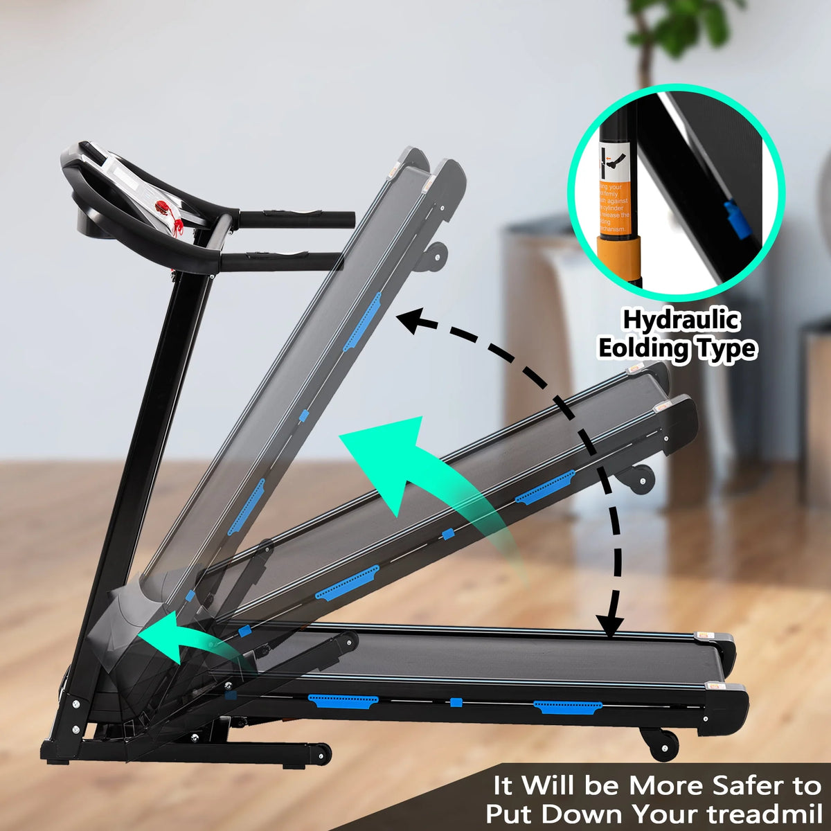 3.5HP Foldable Electric Treadmill with Incline G60931