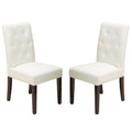 Ivory Bonded Leather Dining Chair Set of 2 Q188