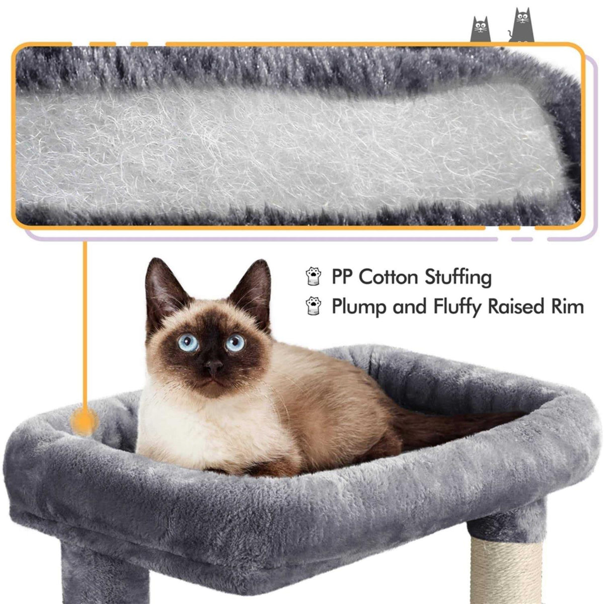 Gray Cat Tree with Two Condos B716094