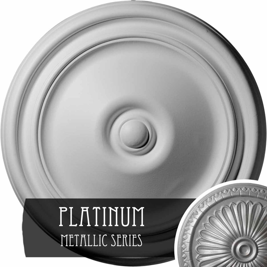12x22OD x 1 3/4x22P Hand-Painted Platinum Ceiling Medallion Z854045