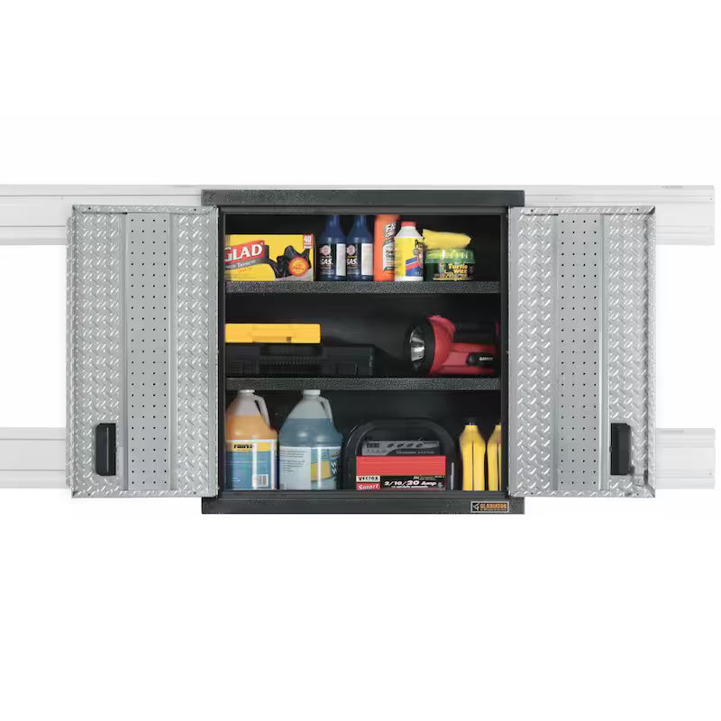 Steel 2-Shelf Wall Mounted Garage Cabinet O175065