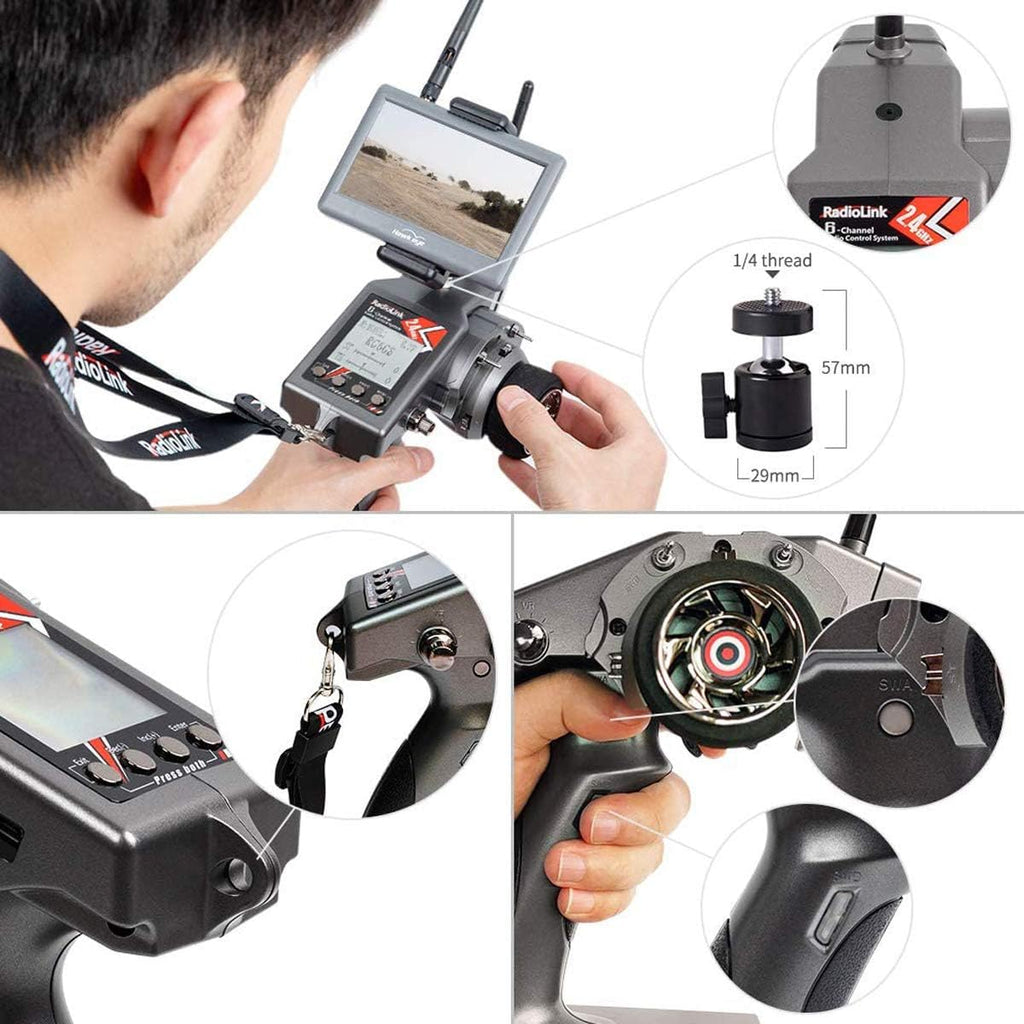 RC6GS V2 6CH RC Transmitter and Receiver R7FG 2.4g Gyro Two-Way Transmission Telemetry Receiver Radio Remote Controller L443
