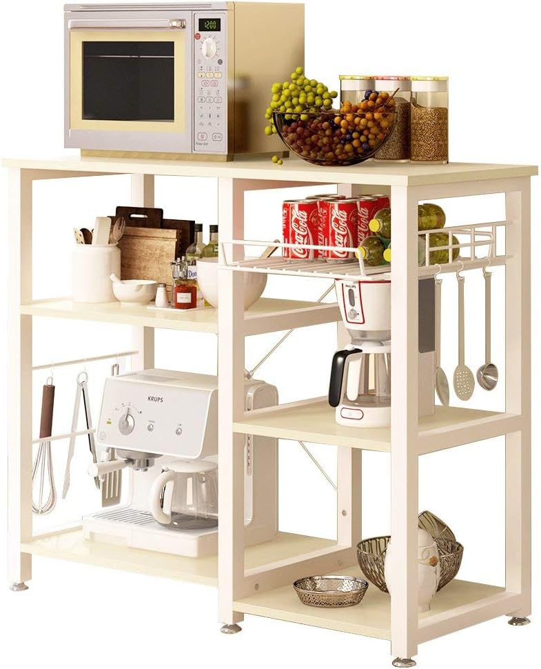 3-Tier Kitchen Baker's Rack with Drawer White Maple D919