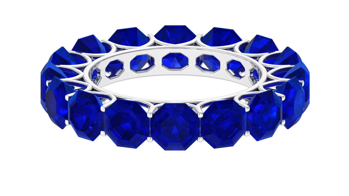 925 Sterling Silver Blue Sapphire Full Eternity Ring N945750