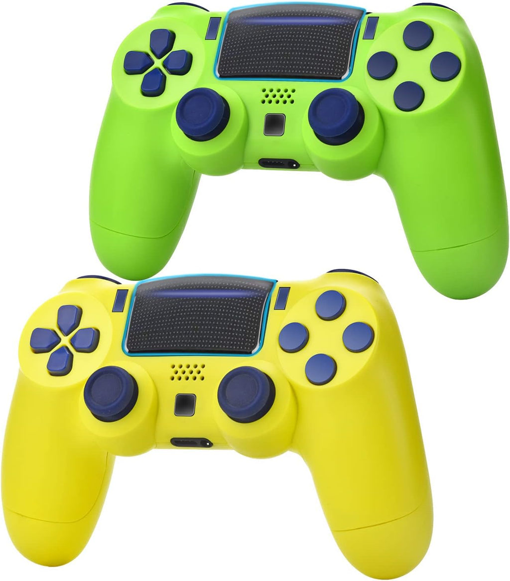 2 Pack Wireless Game Controller for PS4 (Green Yellow) D372