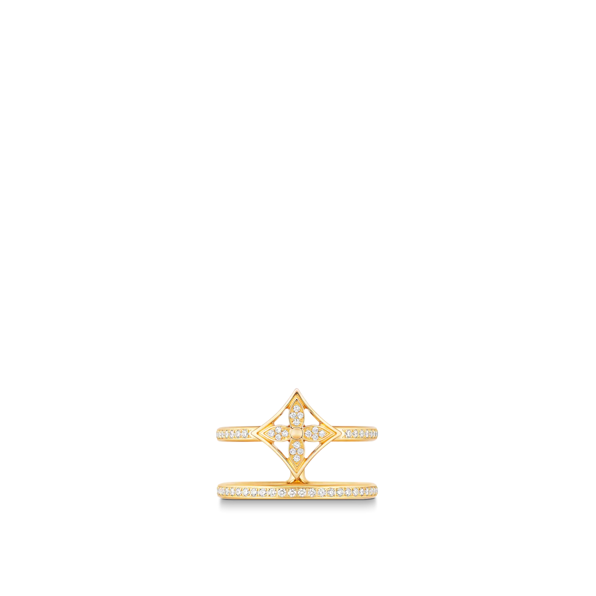 Gold and Diamond Double Row Ring H122