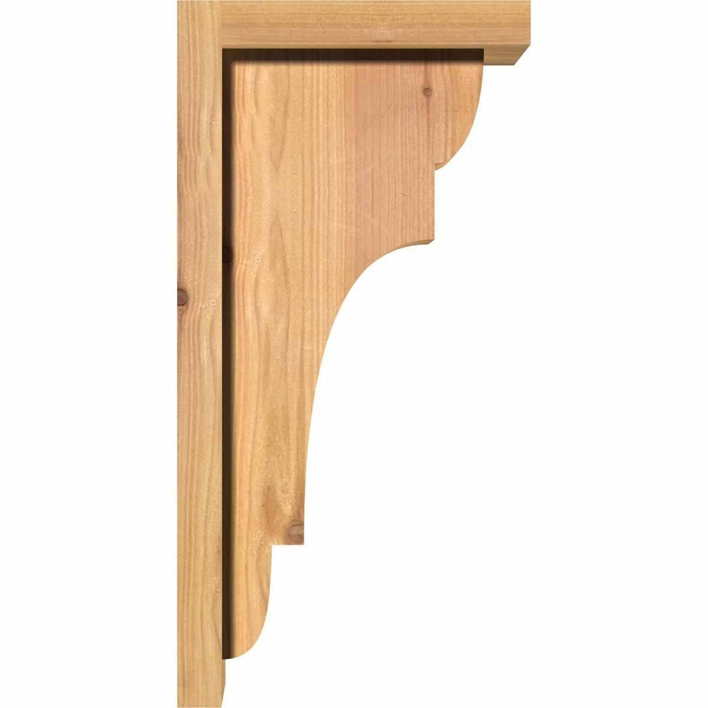 7 1/2x22W x 12x22D x 28x22H Smooth Corbel with Backplate, Western Red Cedar P8686