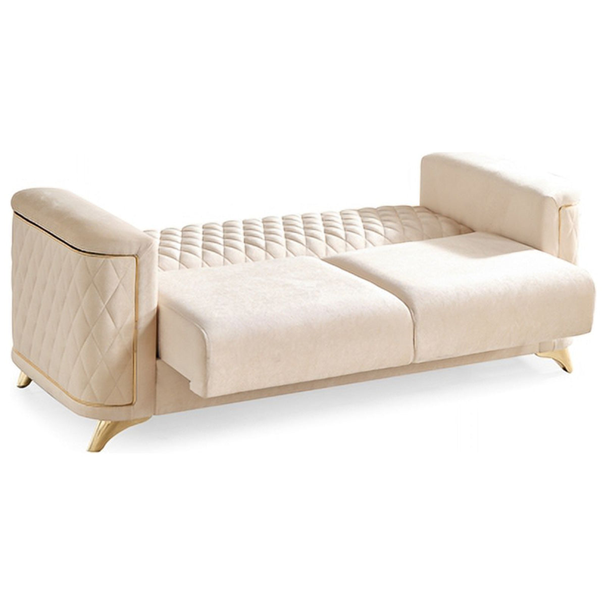 Ivory Velvet Loveseat R500806