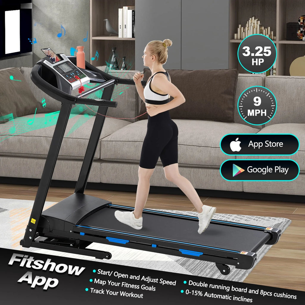 3.5HP Foldable Electric Treadmill with Incline G60931