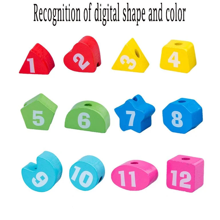 Wooden Shape Color Sorting Clock Toy Number Blocks Puzzle Stacking Sorter Jigsaw N31118