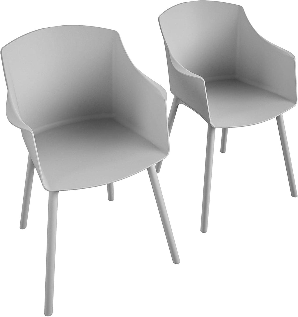 White Indoor/Outdoor Resin Dining Chairs 2-Pack T128