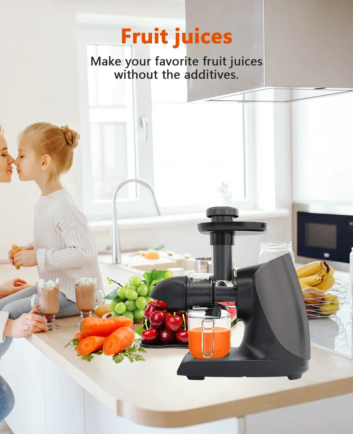 Cold Press Slow Juicer with Total Pulp Control (Black) R3807