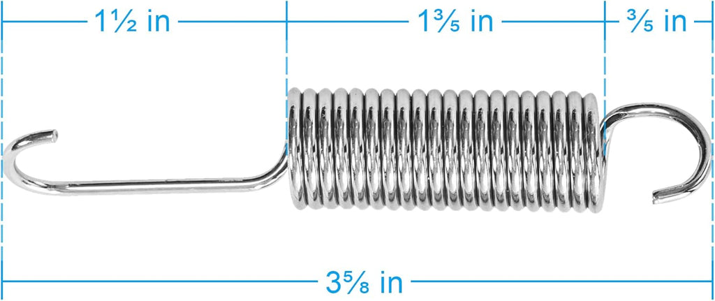 3-5/8 inch Overall Length Recliner Sofa Chair Mechanism Tension Springs Replacement Long Neck Hook [Pack of 2] M57512