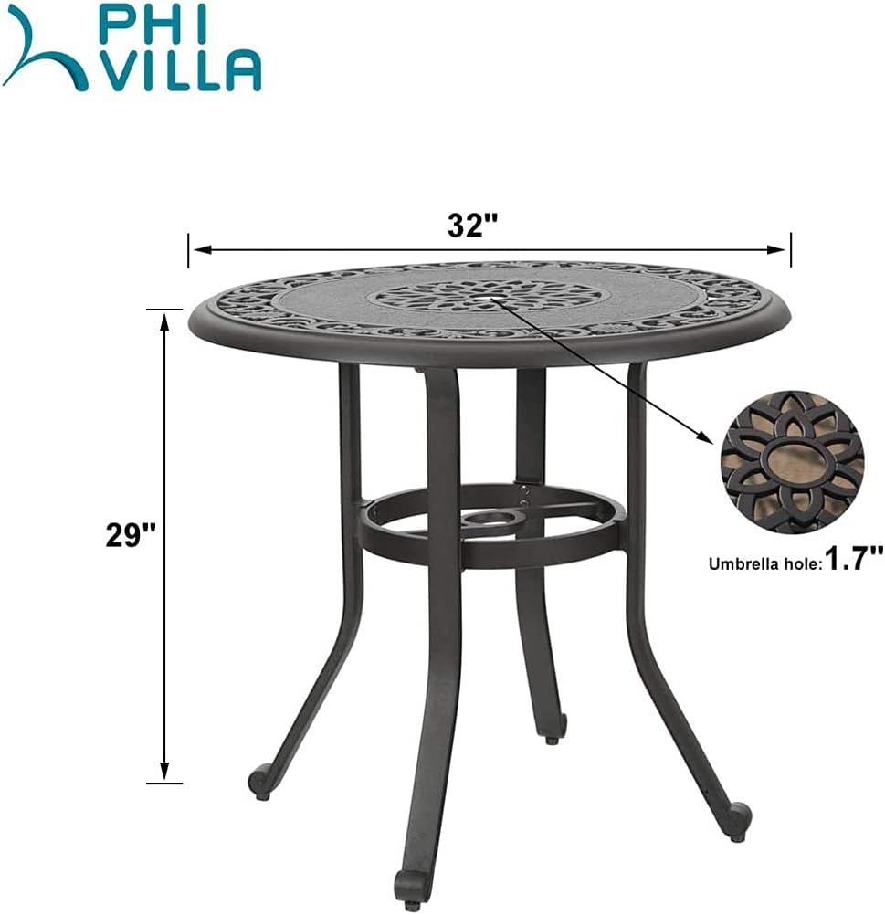 32 in Cast Aluminum Round Bistro Table I6638