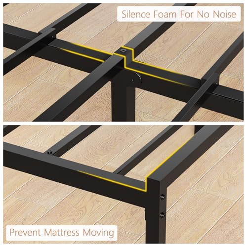 Queen Size Upholstered Platform Bed Frame with Headboard and Storage Drawer Q3270