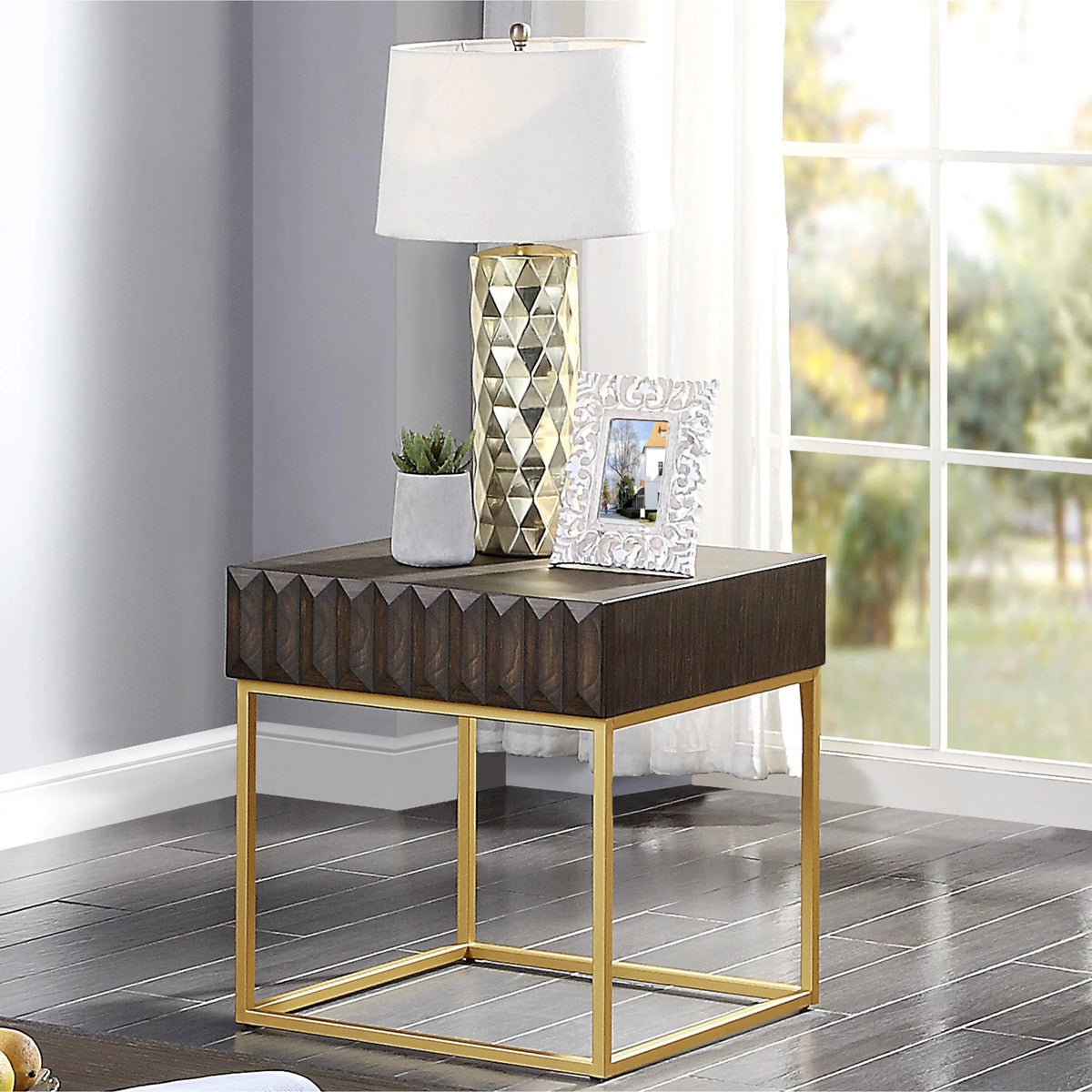 Antique Blue 1-Drawer Accent Table G2577