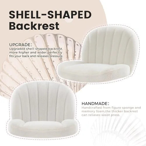 Armless Ergonomic Fabric Padded Wide Seat Desk Chair H71896