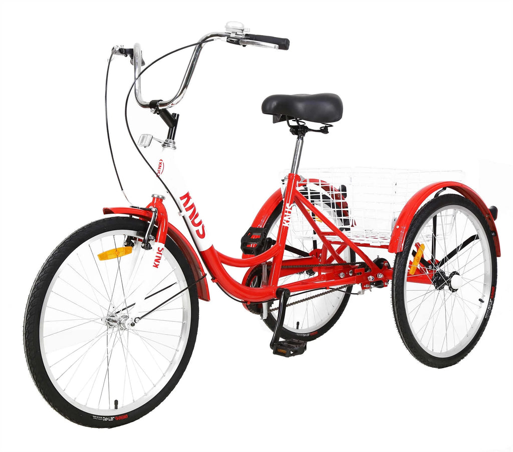 26 Inch Single Speed Adult Tricycle with Shopping Basket W453